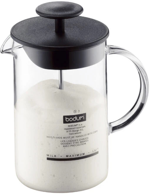 Bodum Latteo Milchschäumer Mit Glasgriff 0,25 L Schwarz