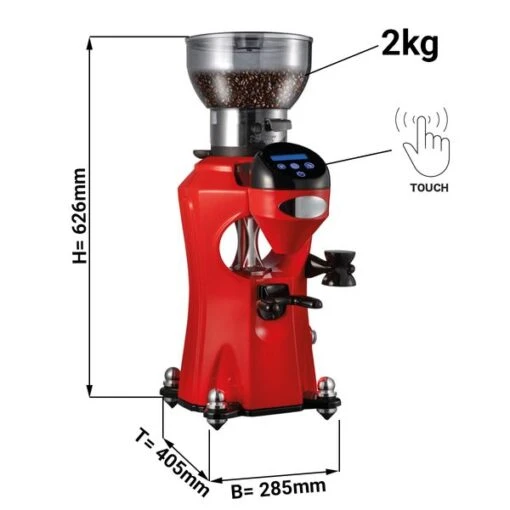 Kaffeemühle - Rot - Touch - 2kg - 356 Wat - 45dB